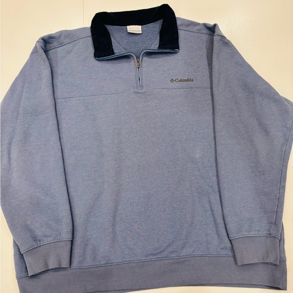 Columbia Blue and Black Quarter-Zip Pullover size XXL